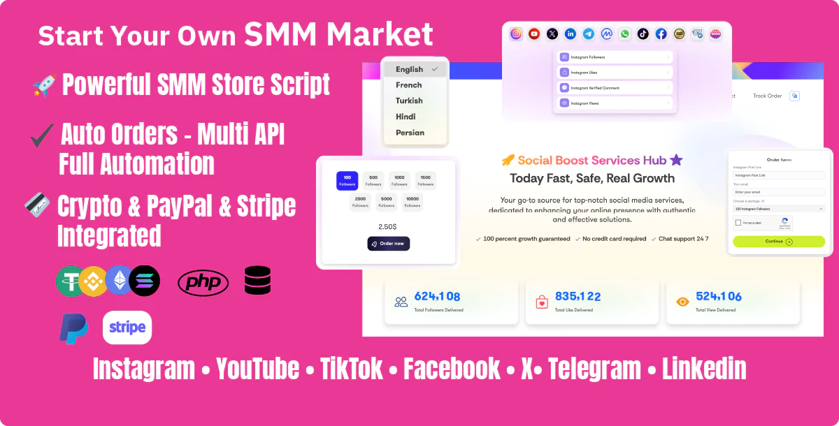 NowSMM – Powerful Social Media Marketing (SMM) Market Script