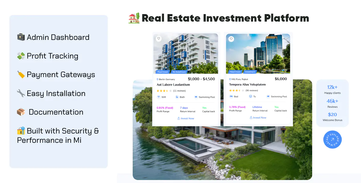 InvestoHome – Real Estate Investment Platform Script
