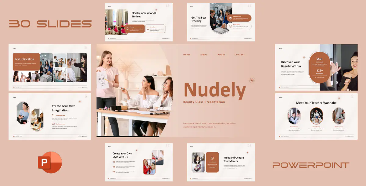 Nudely – Minimal Beauty PowerPoint Template