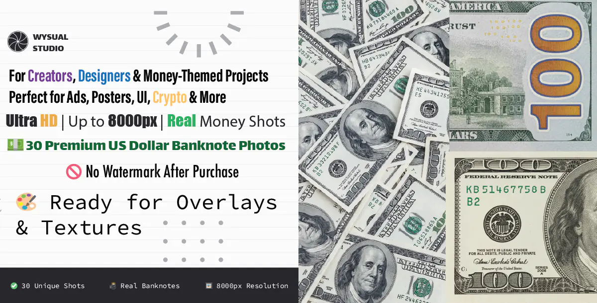 30 High-Resolution US Dollar Banknote Photos – Premium Currency Textures